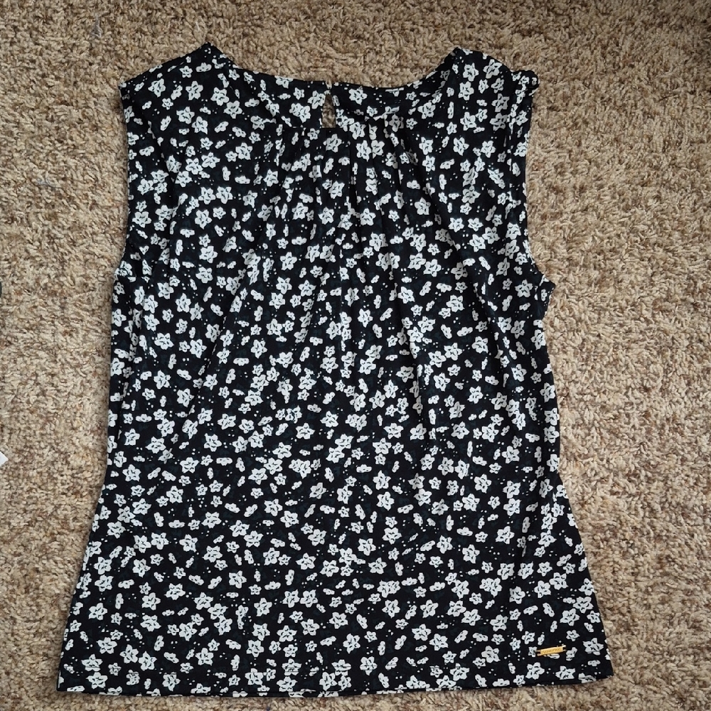 Calvin Klein Floral Black and White Sleeveless Top